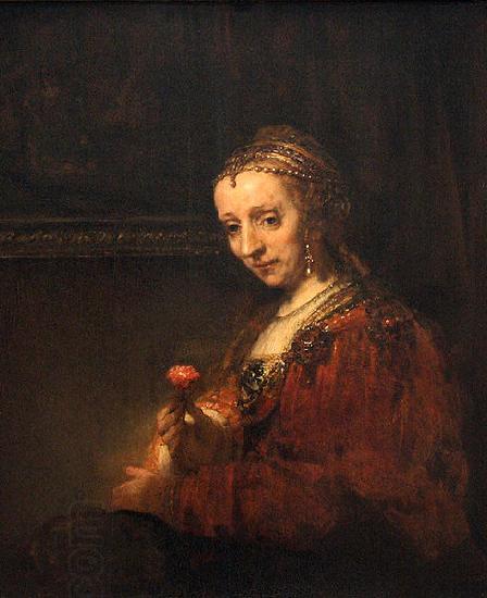 Rembrandt Peale Portrait of a Woman with a Pink Carnation China oil painting art